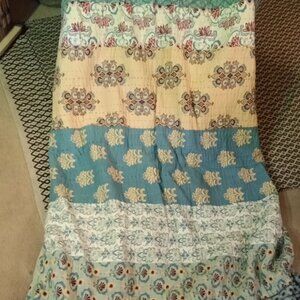 Sundance King Size colorful patterned Bedspread 1 Pillow blue yellow red